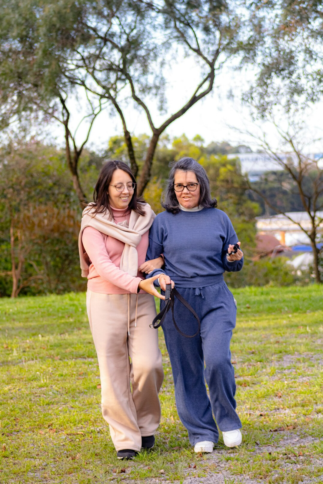 elderly people exercising outdoors