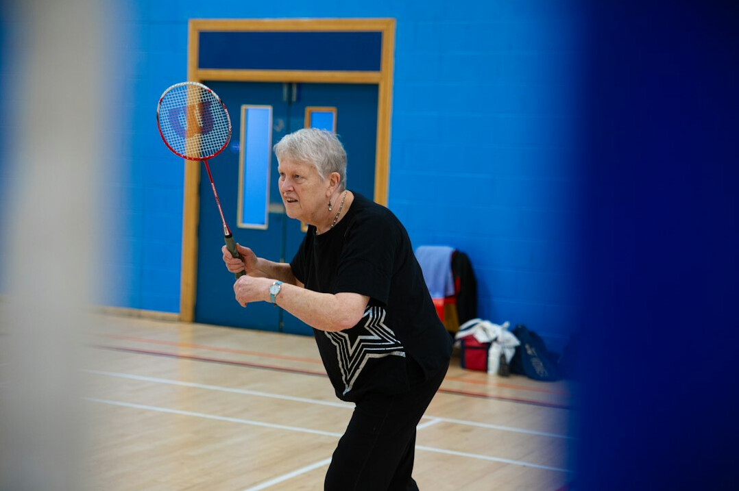 elderly people in fitness center